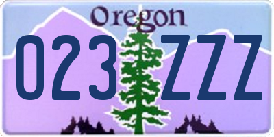 OR license plate 023ZZZ