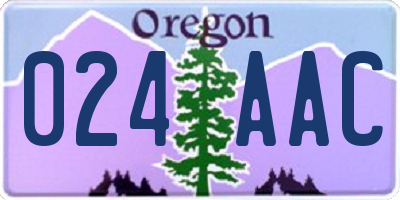 OR license plate 024AAC