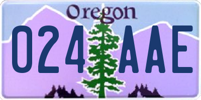 OR license plate 024AAE