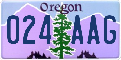 OR license plate 024AAG