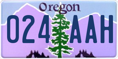 OR license plate 024AAH