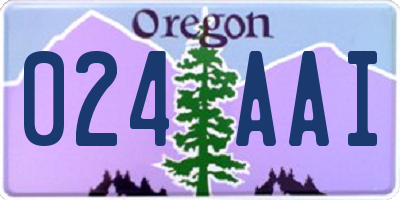 OR license plate 024AAI