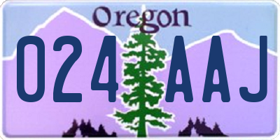 OR license plate 024AAJ