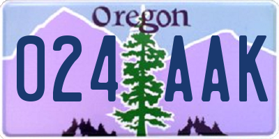 OR license plate 024AAK
