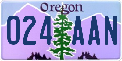OR license plate 024AAN