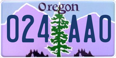 OR license plate 024AAO