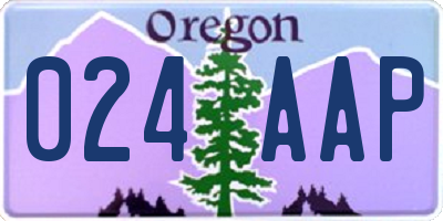 OR license plate 024AAP