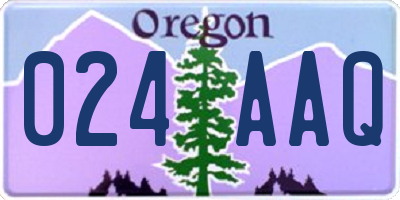 OR license plate 024AAQ