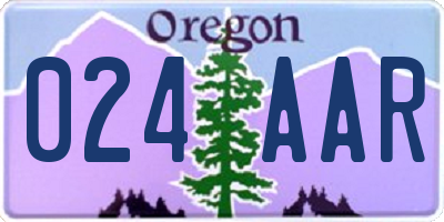 OR license plate 024AAR
