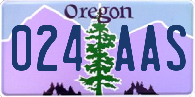 OR license plate 024AAS