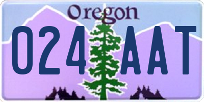 OR license plate 024AAT