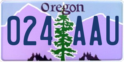 OR license plate 024AAU