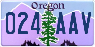 OR license plate 024AAV