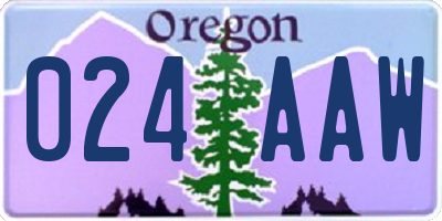 OR license plate 024AAW