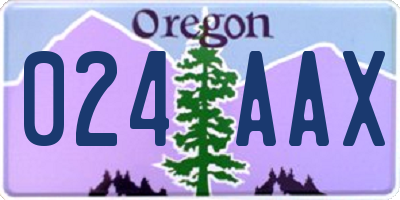 OR license plate 024AAX