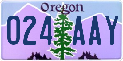 OR license plate 024AAY