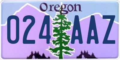 OR license plate 024AAZ