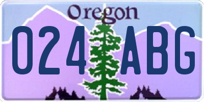 OR license plate 024ABG