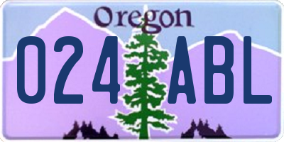 OR license plate 024ABL