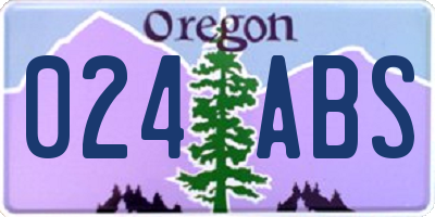 OR license plate 024ABS