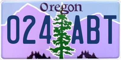 OR license plate 024ABT
