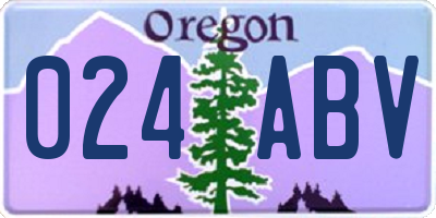 OR license plate 024ABV