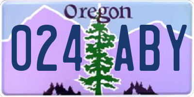 OR license plate 024ABY