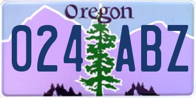 OR license plate 024ABZ