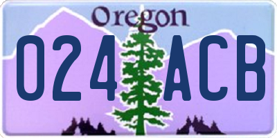 OR license plate 024ACB