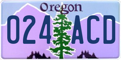 OR license plate 024ACD