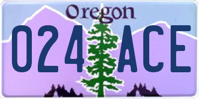 OR license plate 024ACE