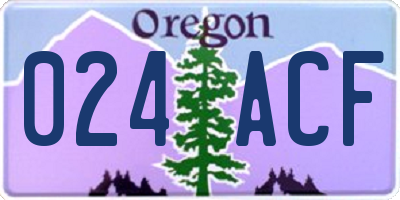 OR license plate 024ACF