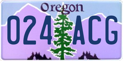 OR license plate 024ACG