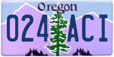 OR license plate 024ACI
