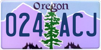 OR license plate 024ACJ