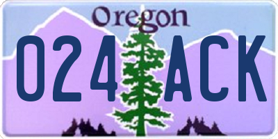OR license plate 024ACK