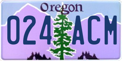 OR license plate 024ACM