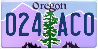 OR license plate 024ACO