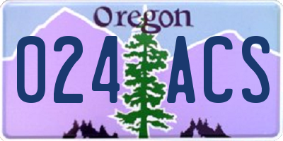 OR license plate 024ACS