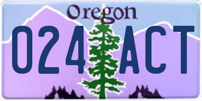 OR license plate 024ACT