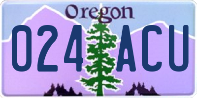 OR license plate 024ACU