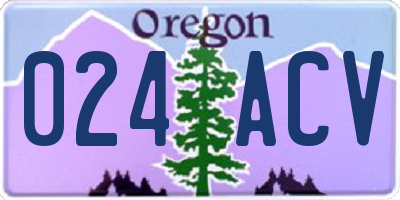 OR license plate 024ACV