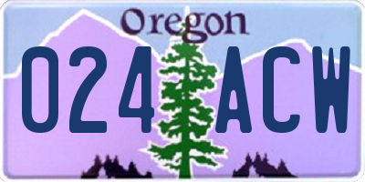 OR license plate 024ACW