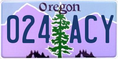 OR license plate 024ACY