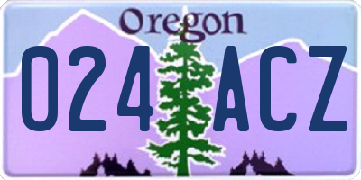 OR license plate 024ACZ