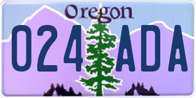 OR license plate 024ADA