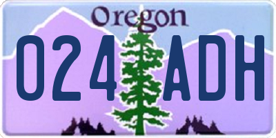 OR license plate 024ADH