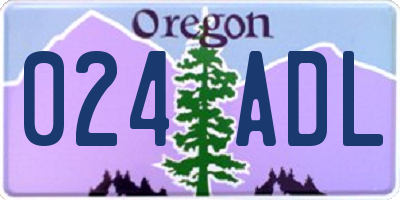 OR license plate 024ADL