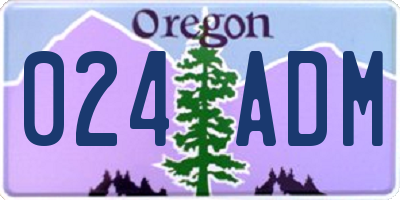 OR license plate 024ADM