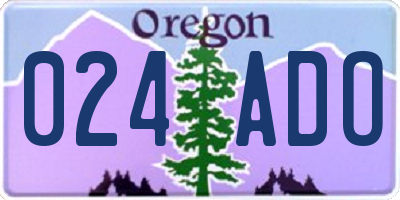 OR license plate 024ADO